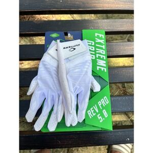 Cutters Rev Pro 5.0 Extreme Grip Football Gloves Adult Small White Receiver TACK